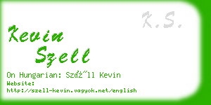 kevin szell business card
